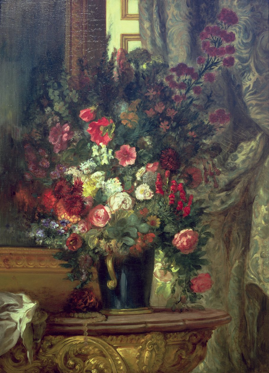 Vas med blommor på en konsol, 1848-49 av Ferdinand Victor Eugene Delacroix
