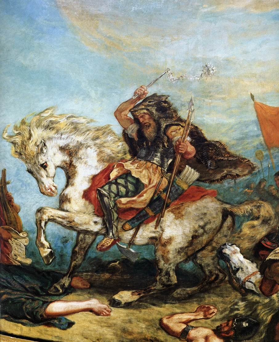 Victor Delacroix Attila fragment av Ferdinand Victor Eugene Delacroix
