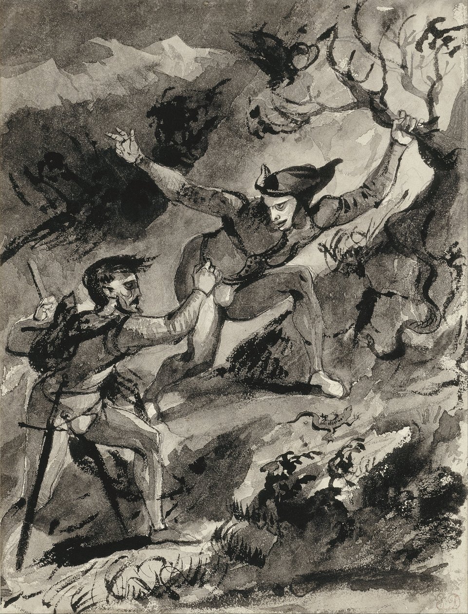 Faust and Mephistopheles on the Blocksberg av Ferdinand Victor Eugene Delacroix