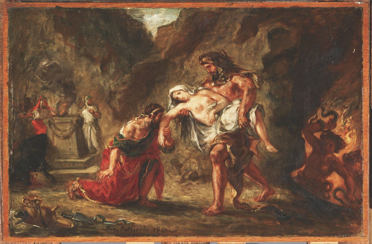 Hercules and Alcestis av Ferdinand Victor Eugene Delacroix