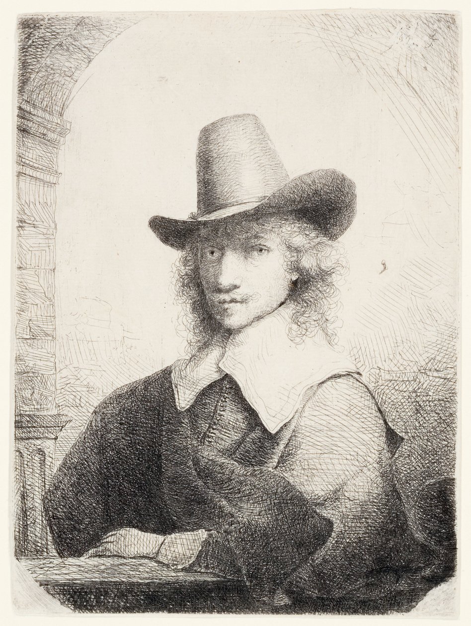 Man in High Hat, c.1645-50 av Ferdinand Bol