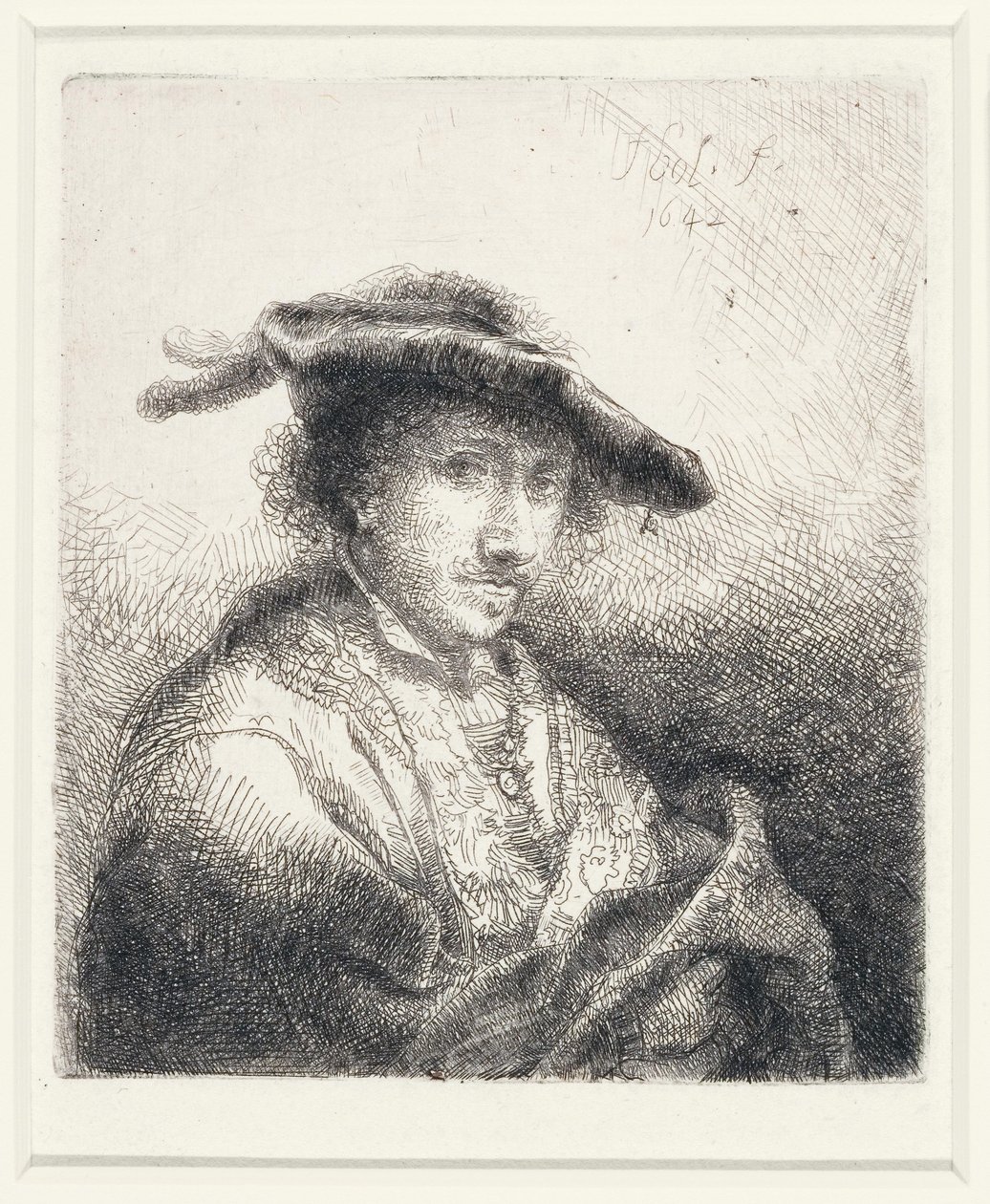 Ung man med plymthatt, 1642 av Ferdinand Bol