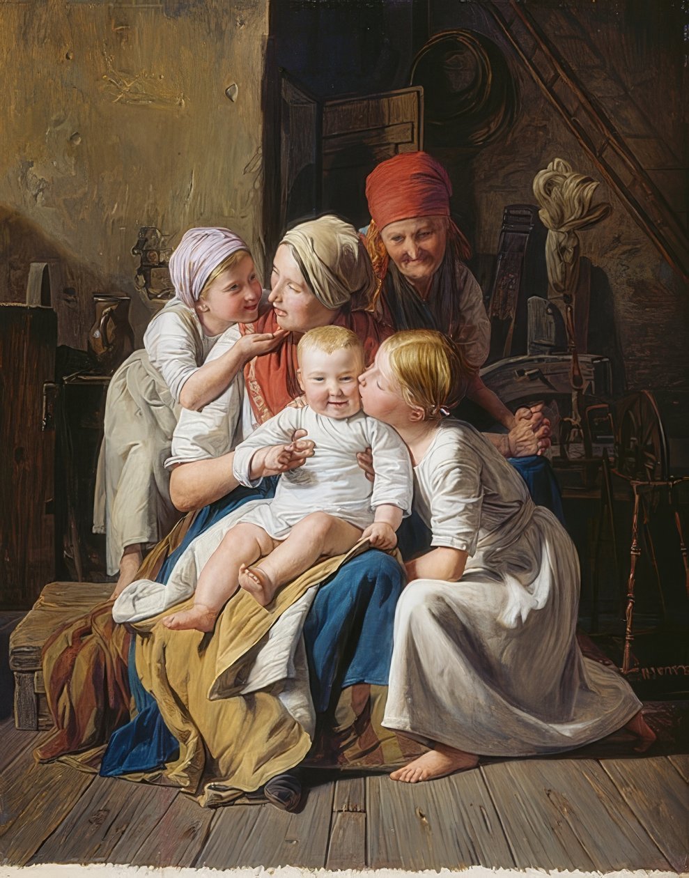 Mormors läckerheter. 1852 av Ferdinand Georg Waldmuller