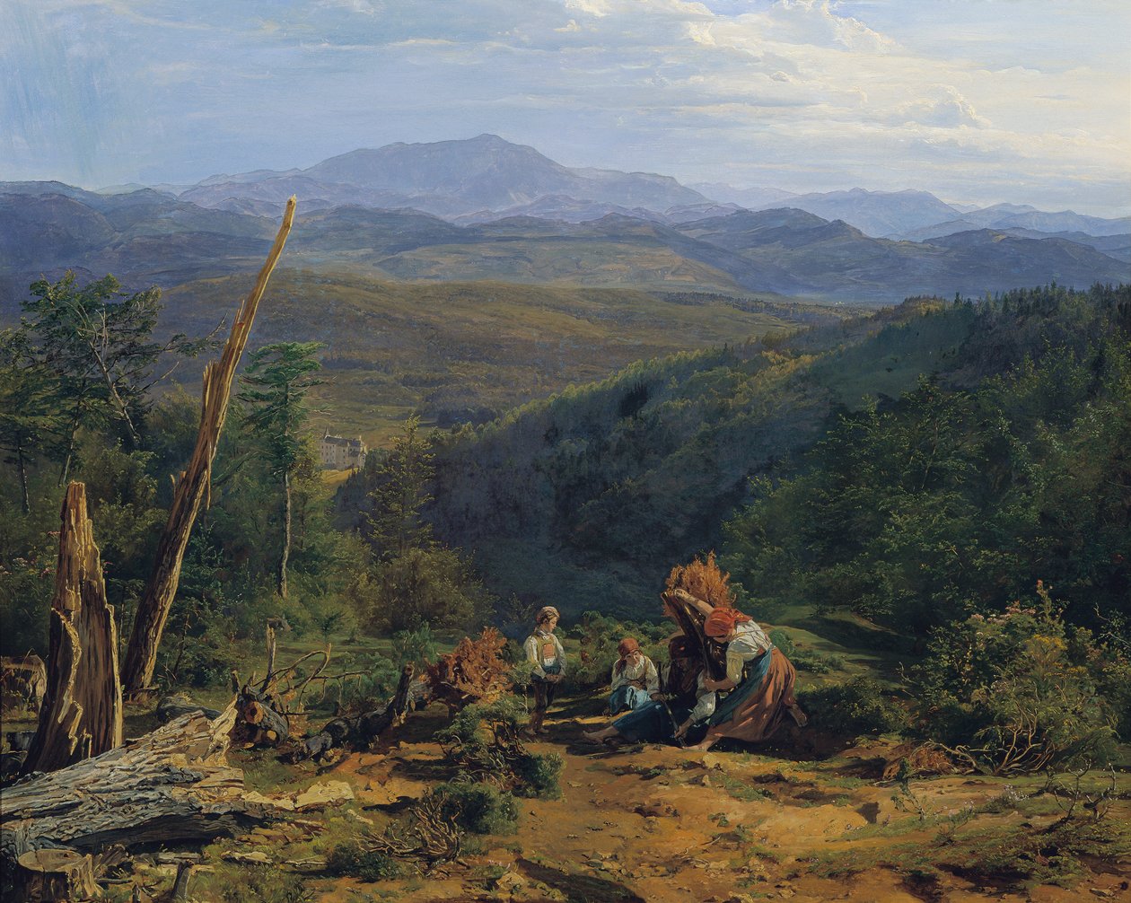 Wienerwald landskap med Wildegg slott av Ferdinand Georg Waldmuller
