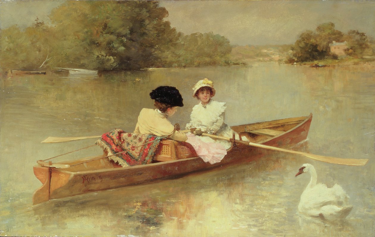 Båtfärd på Seine, 1875-76 av Ferdinand Heilbuth