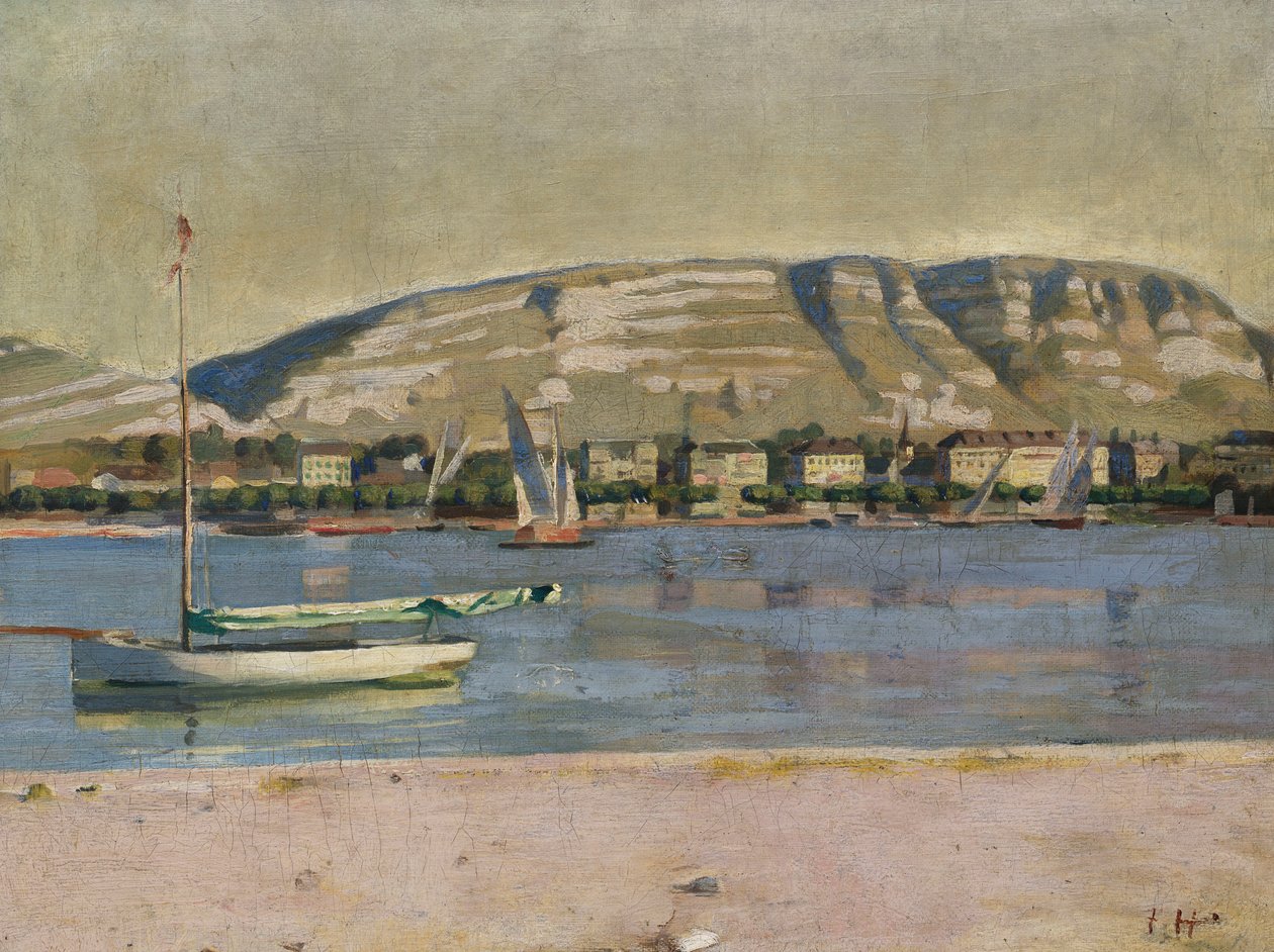 Genèves hamn och Saleve av Ferdinand Hodler