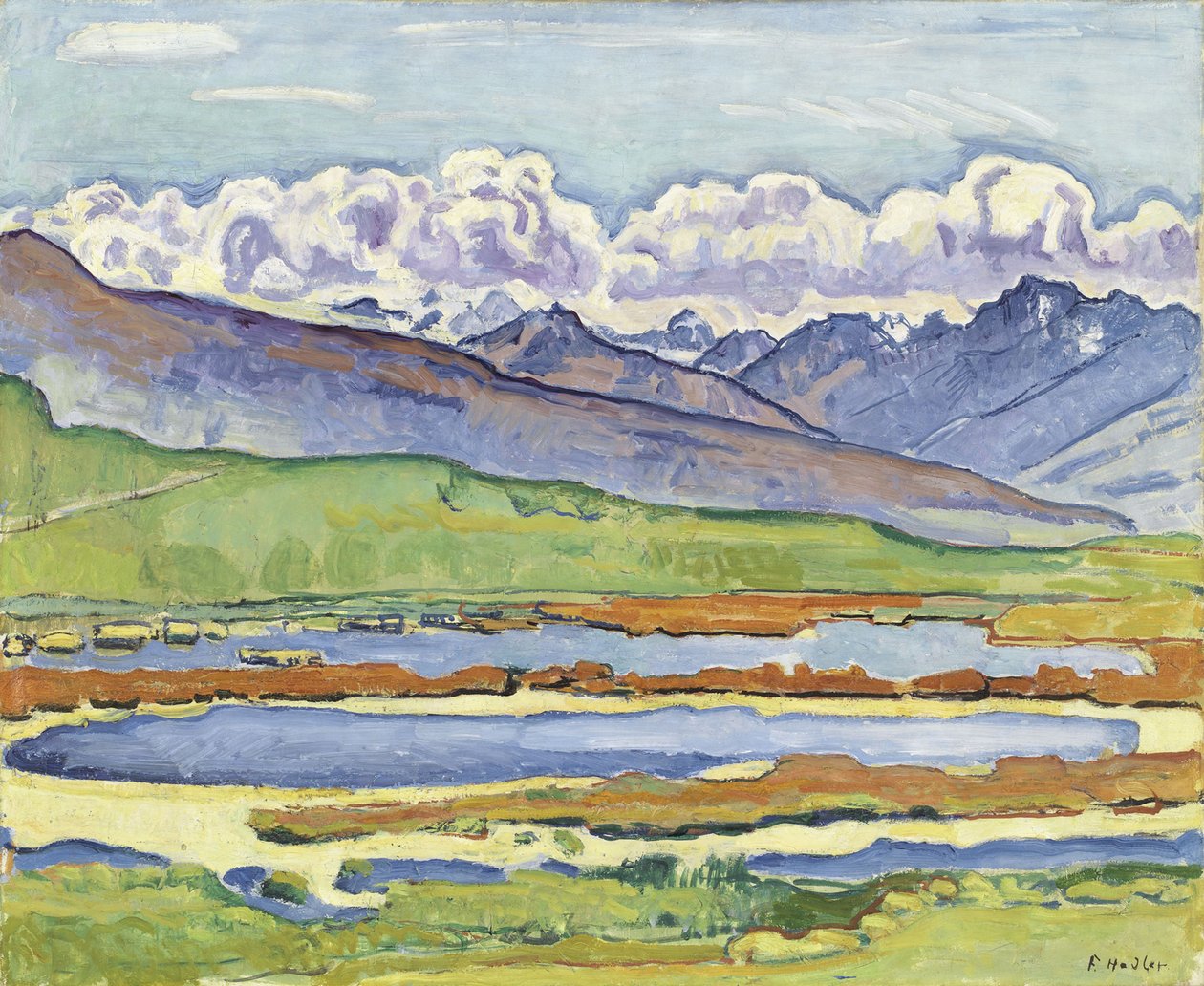 Landskap i Montana av Ferdinand Hodler