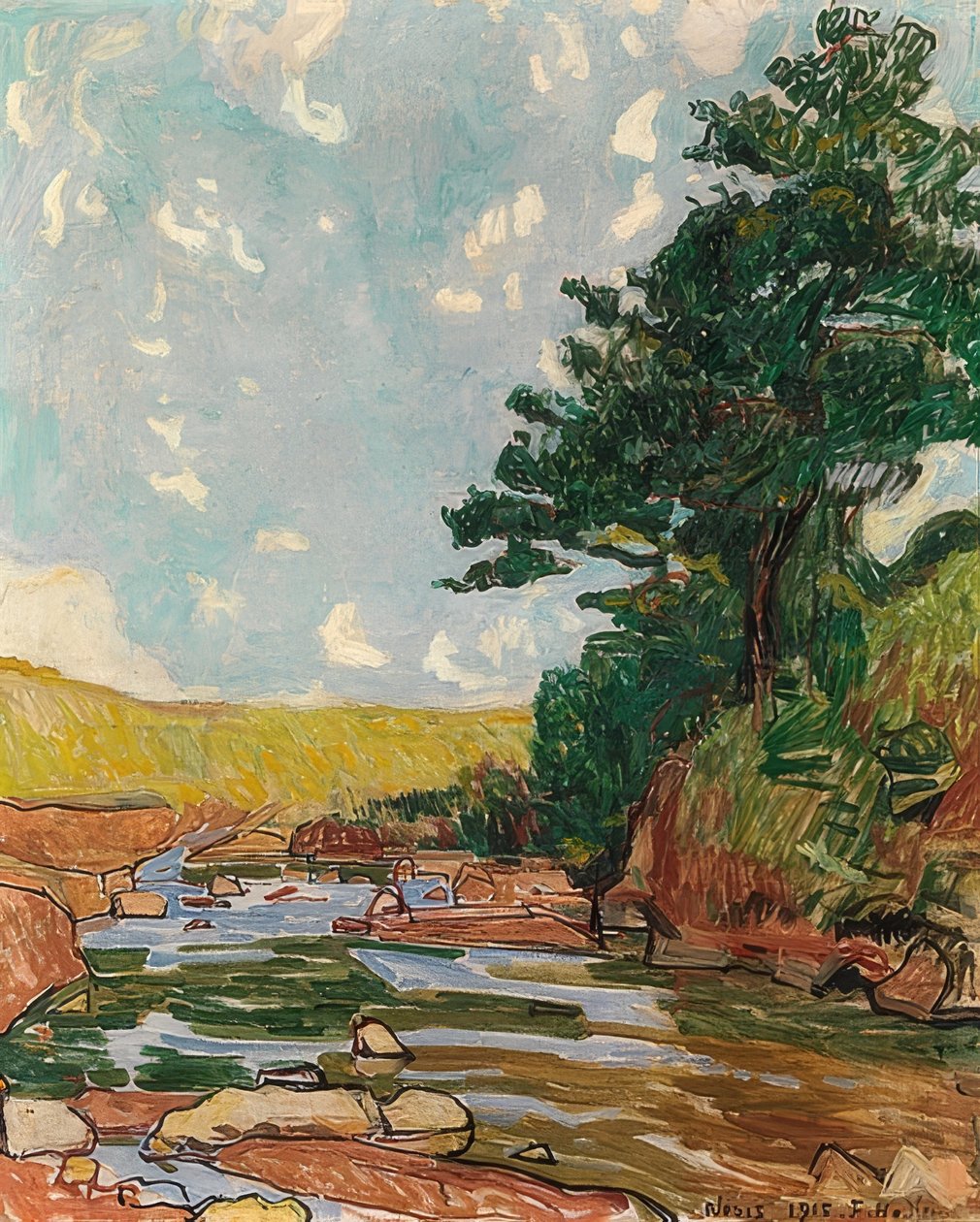 Landskap nära Néris. 1915 av Ferdinand Hodler