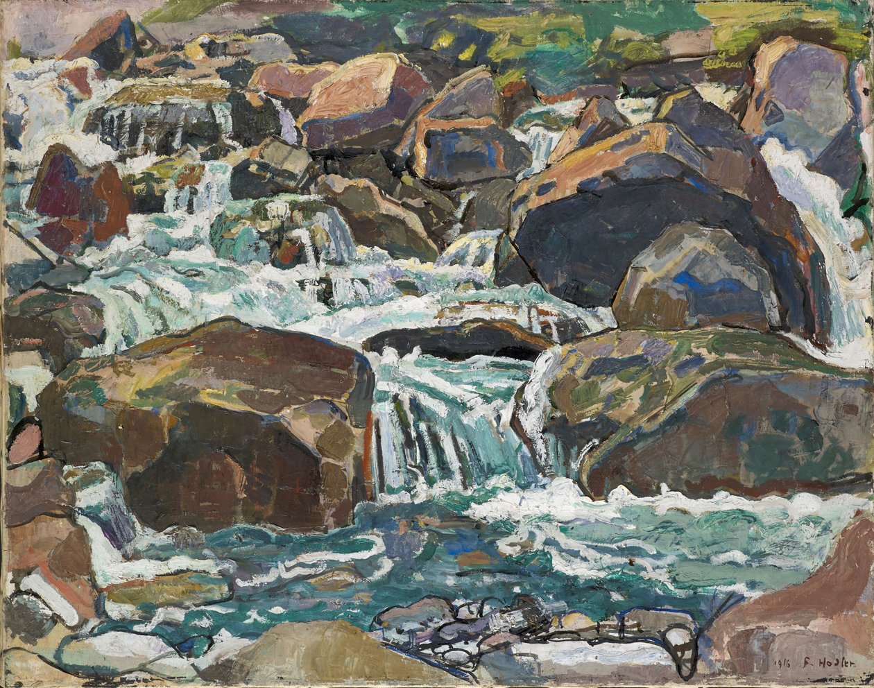 Mountain Creek nära Champéry, 1916. av Ferdinand Hodler