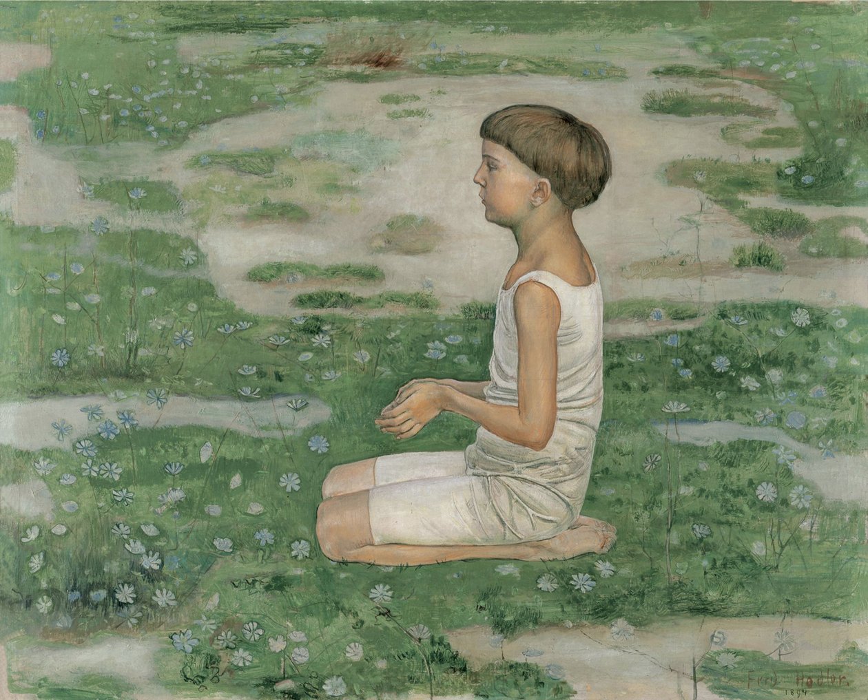 Tillbedjan II, 1894. av Ferdinand Hodler
