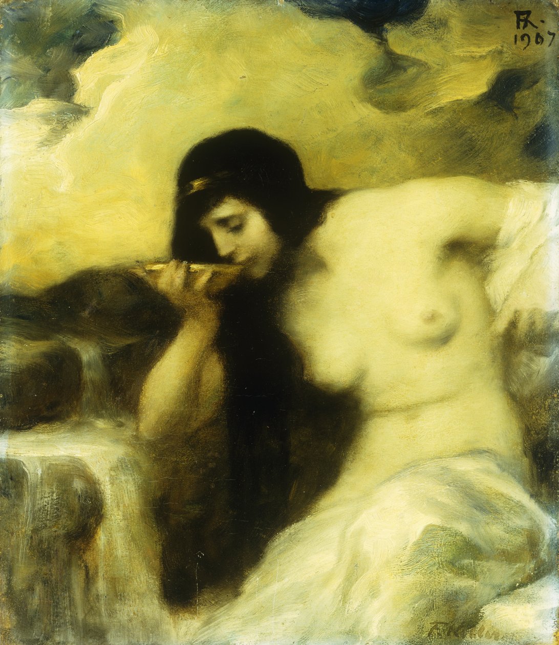 En nymf som dricker vid en källa, 1907 av Ferdinand Keller