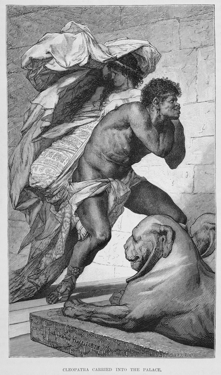 Cleopatra bars in i palatset, 1800-talet av Ferdinand Keller