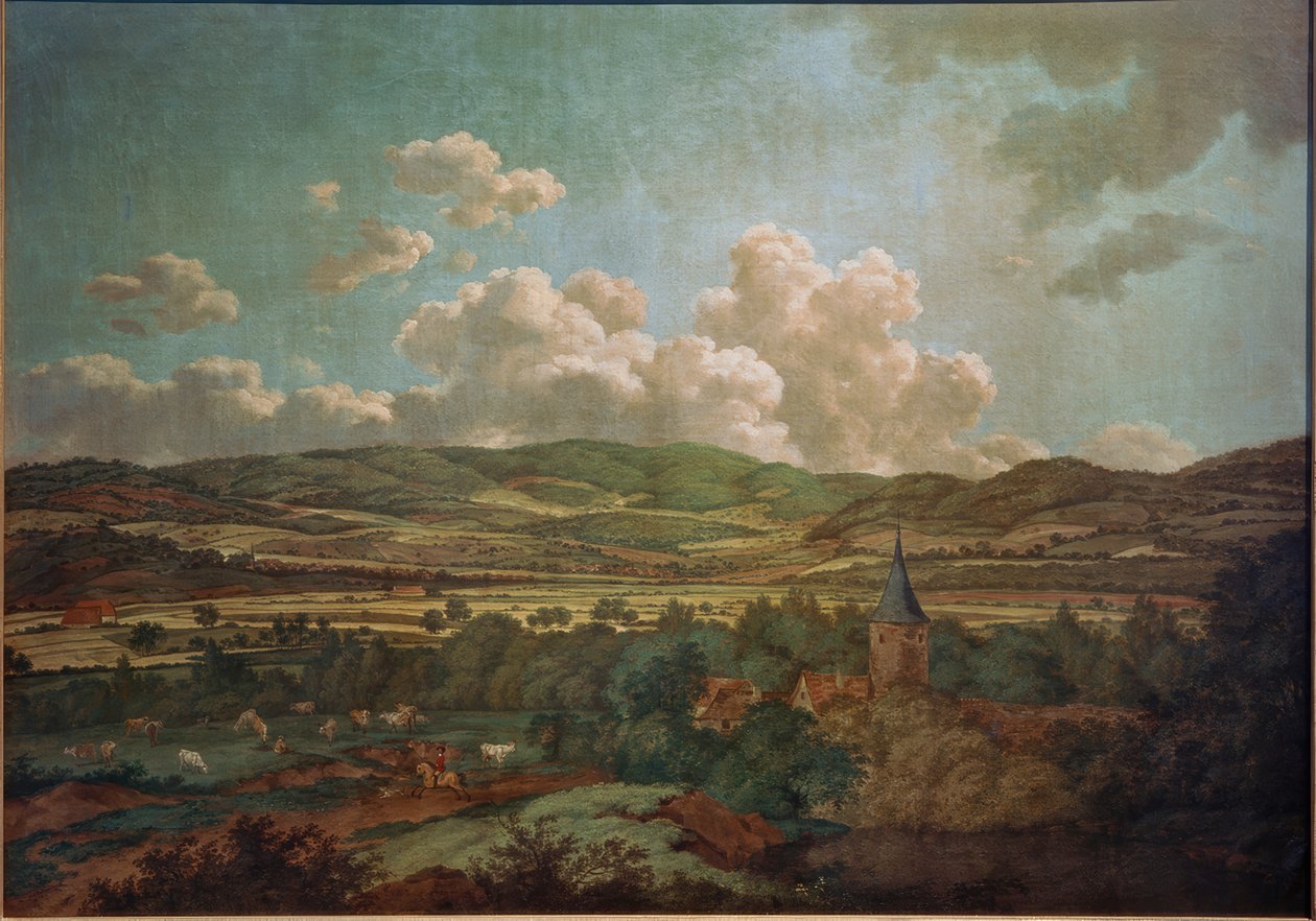 Utsikt från Aschaffenburg till Goldbach av Ferdinand Kobell