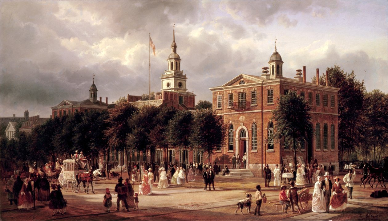 Independence Hall i Philadelphia av Ferdinand Richardt