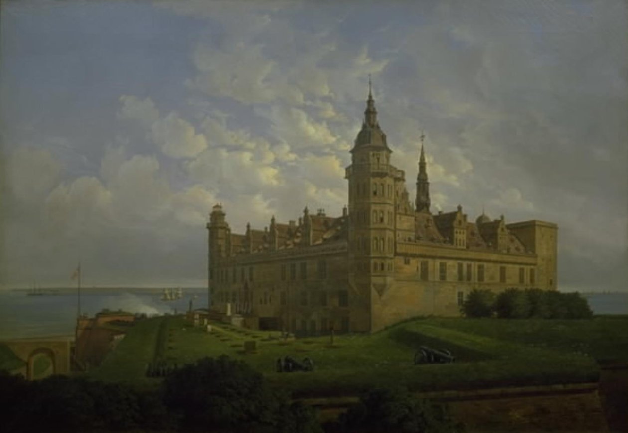 Kronborg sett från norra bastionen av Ferdinand Richardt