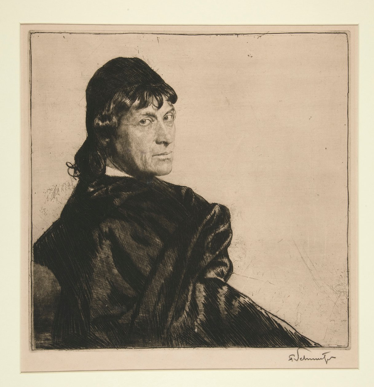 Porträttstudie av Ferdinand Schmutzer