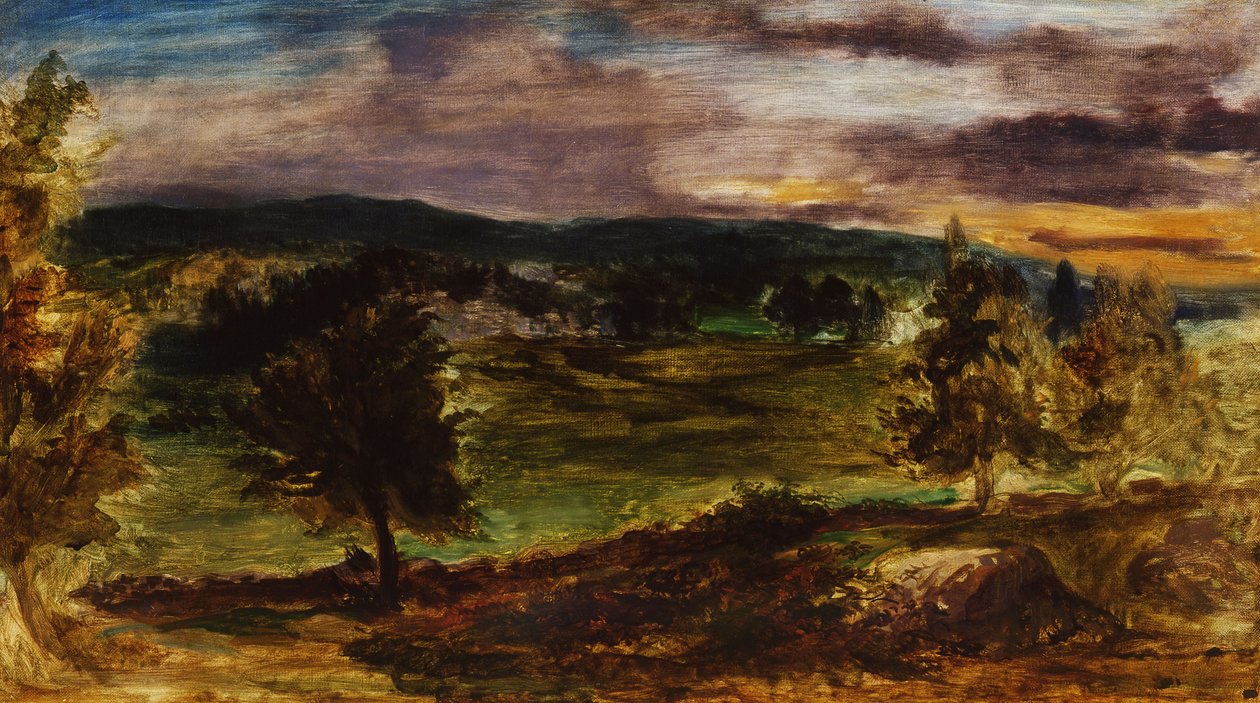Landskap vid Champrosay av Ferdinand Victor Eugene Delacroix