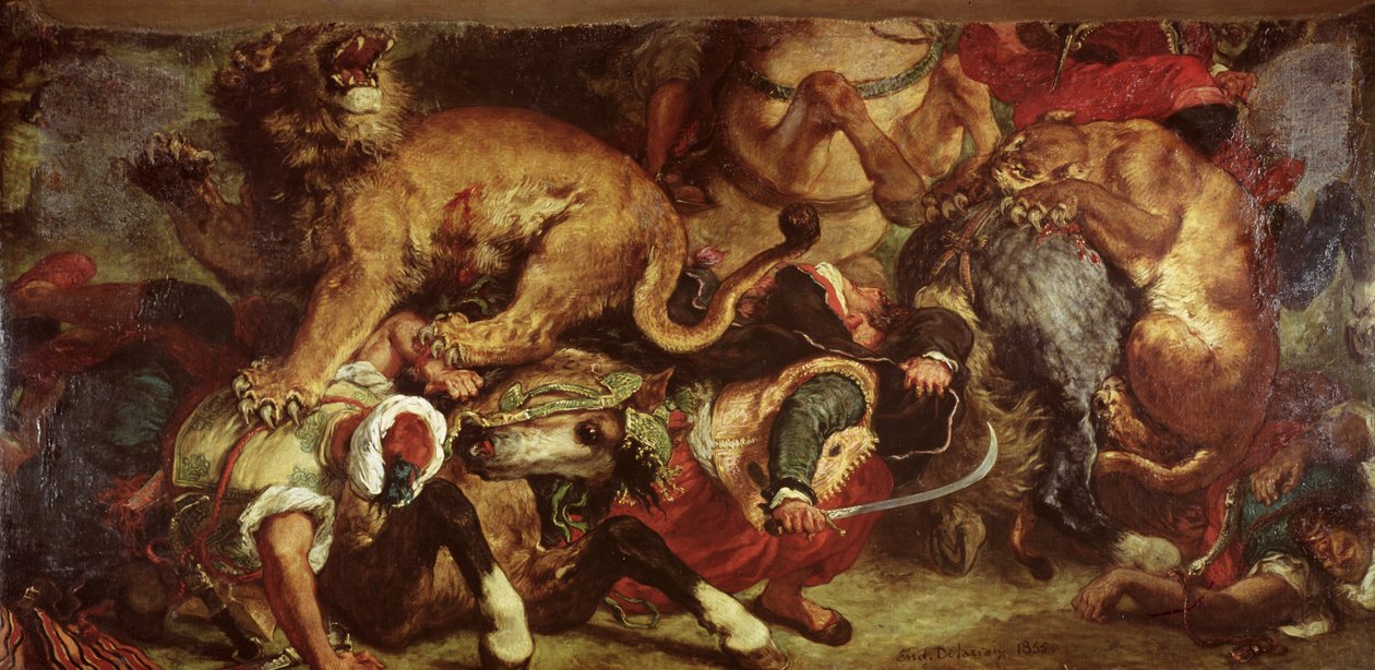 Lejonjakten, 1855 av Ferdinand Victor Eugene Delacroix