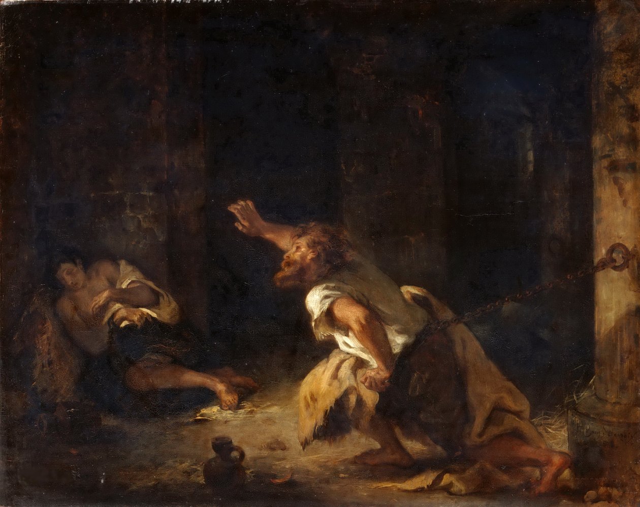Fången från Chillon av Ferdinand Victor Eugene Delacroix