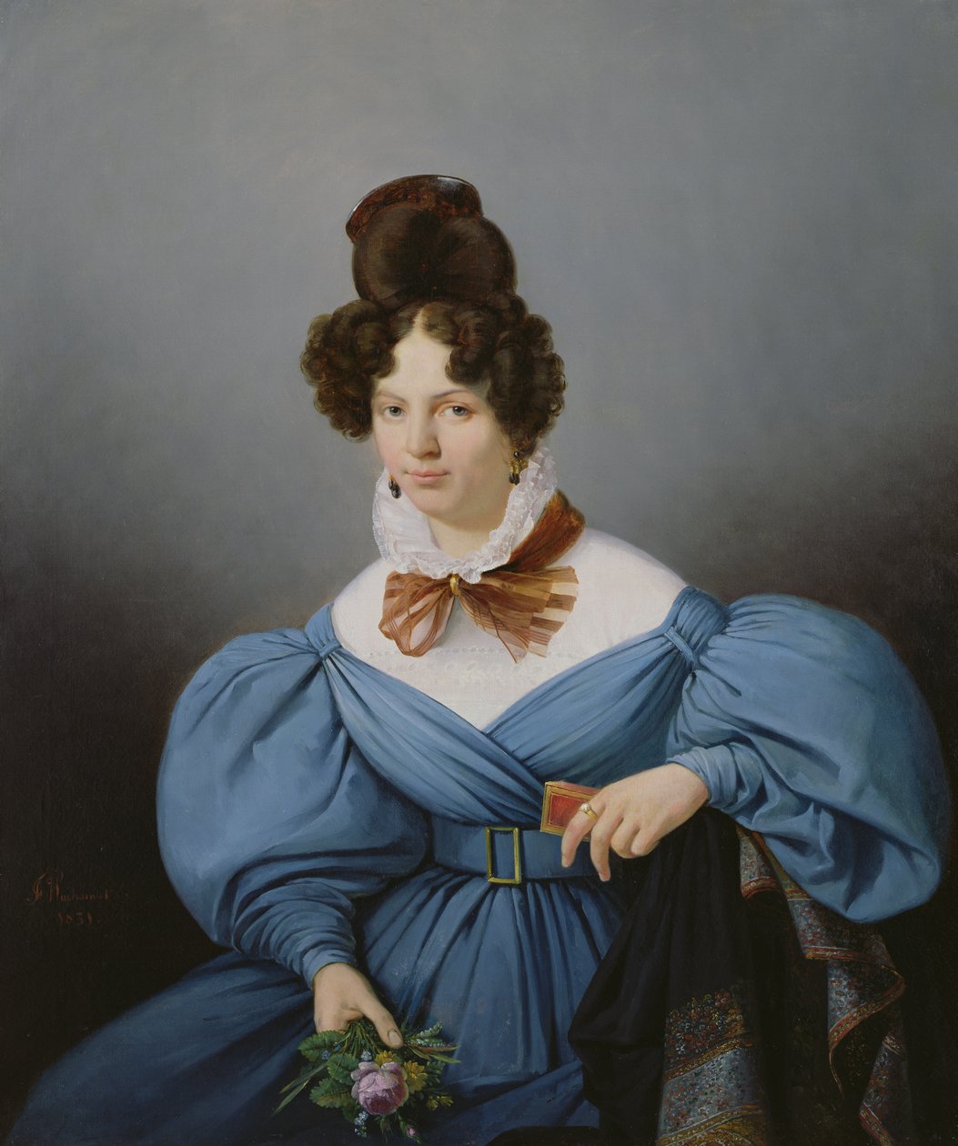 Porträtt av en dam, ca 1830 av Ferdinand Wachsmuth