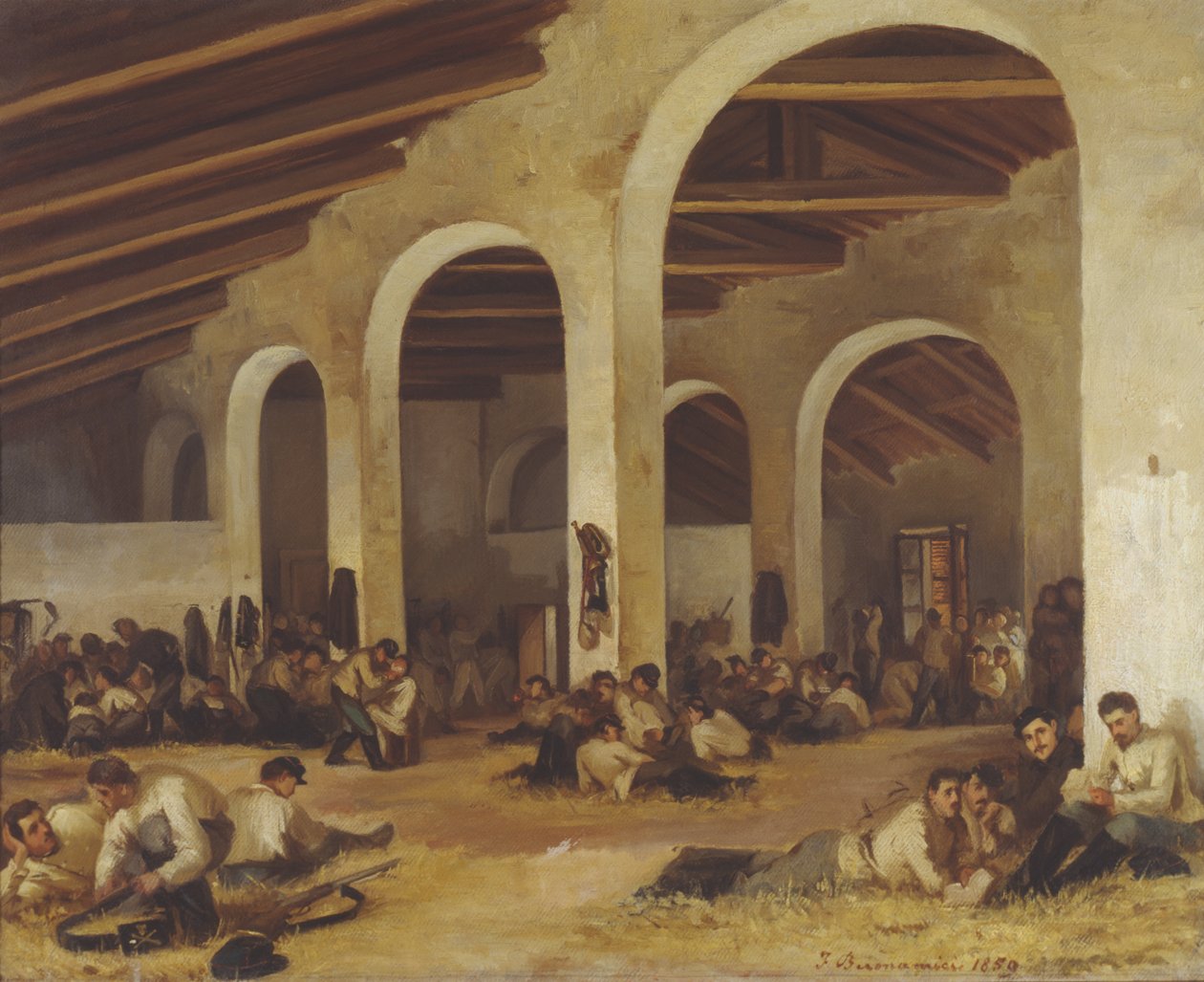 En barack i Modena, 1859 av Ferdinando Buonamici