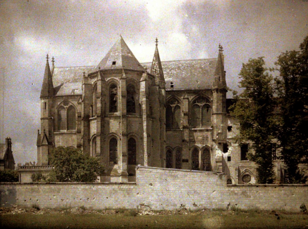 Klostret Saint-Leger, Soissons, Aisne, Frankrike, 1917 (autokrom) av Fernand Cuville
