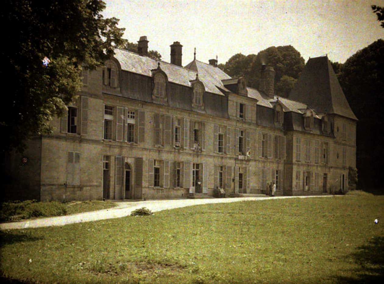Chateau Vauxbuin, som användes av den franska armén som sjukhus, Soissons, Aisne, Frankrike, 1917 (autokrom) av Fernand Cuville