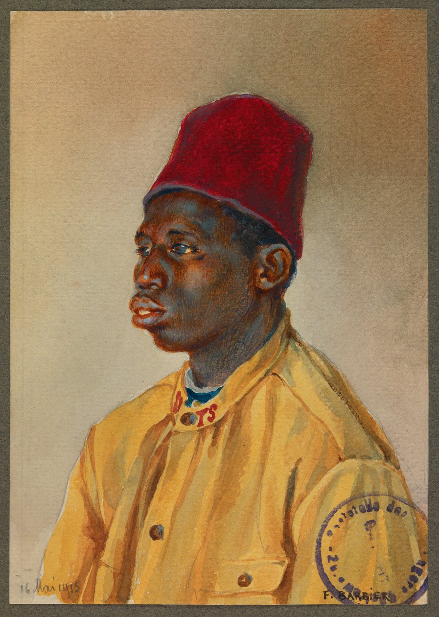 Madion - Diouf , senegalesisk soldat, Gustrow av Fernand Barbier