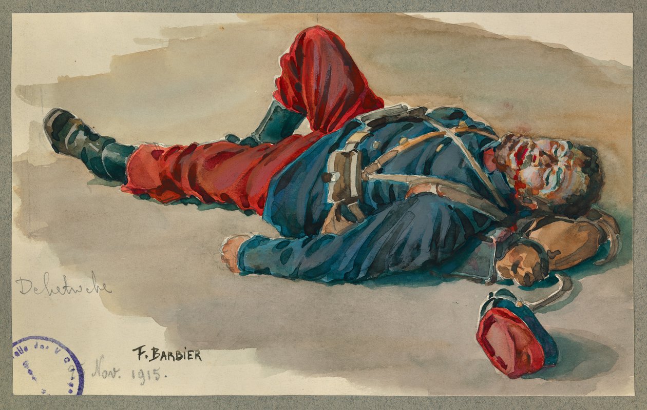 Menige Delatroche villig att spela död, Gustrow av Fernand Barbier