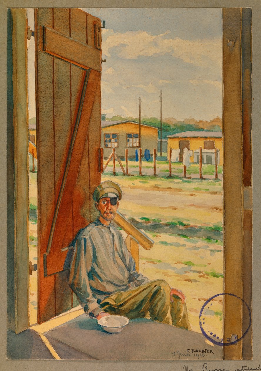 porträtt av en rysk fånge, Gustrow av Fernand Barbier