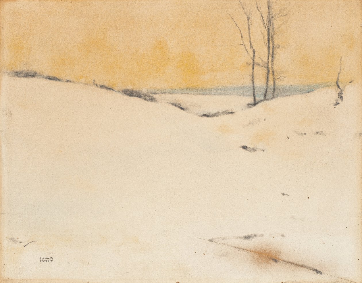 I snön, c.1916 av Fernand Khnopff