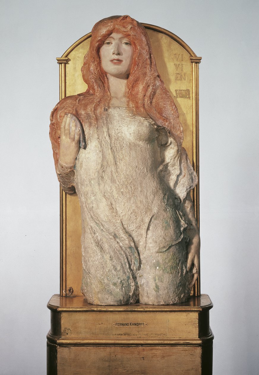 Halvfigur av en nymf ("Vivien") av Fernand Khnopff