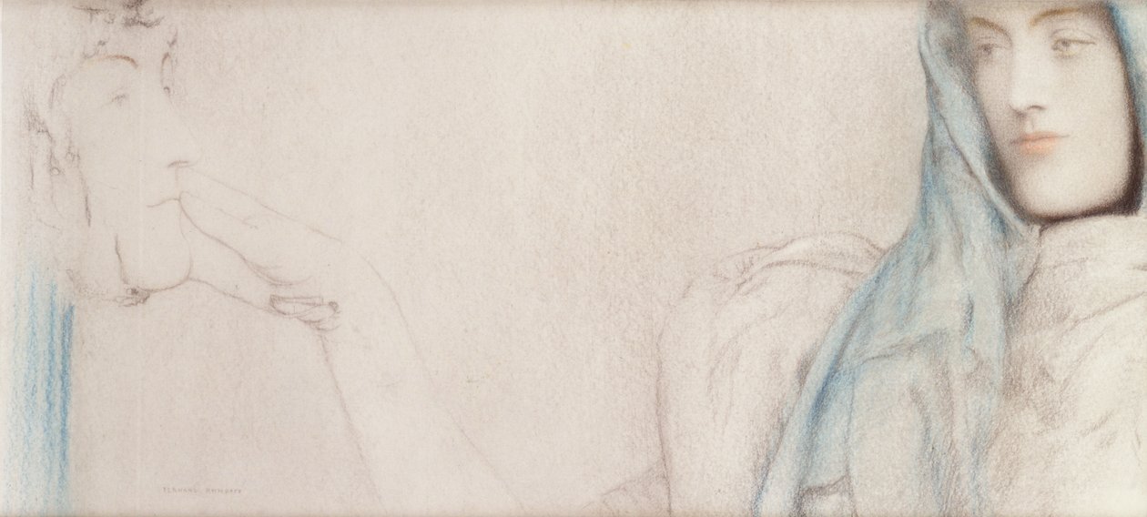 Studie för The Secret, c.1902 av Fernand Khnopff