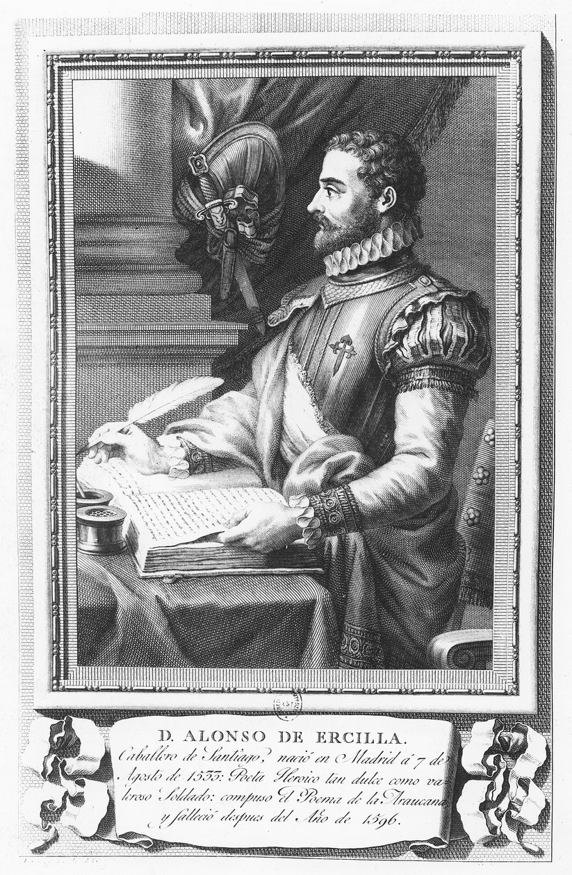 Porträtt av Alonso de Ercilla y Zúñiga av Fernando Selma