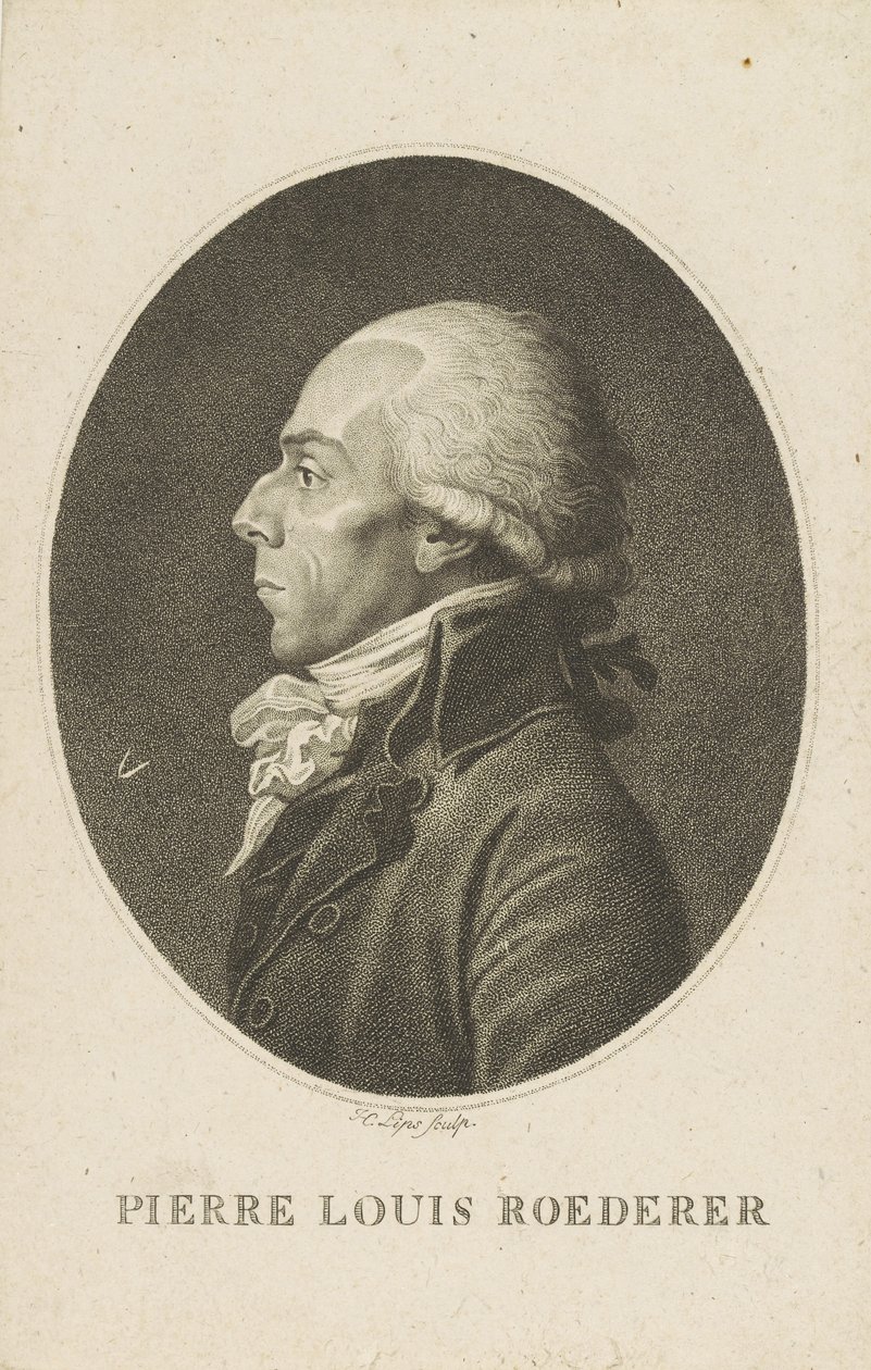 Porträtt av Pierre-Louis Roederer 1754-1835. av Fiessinger
