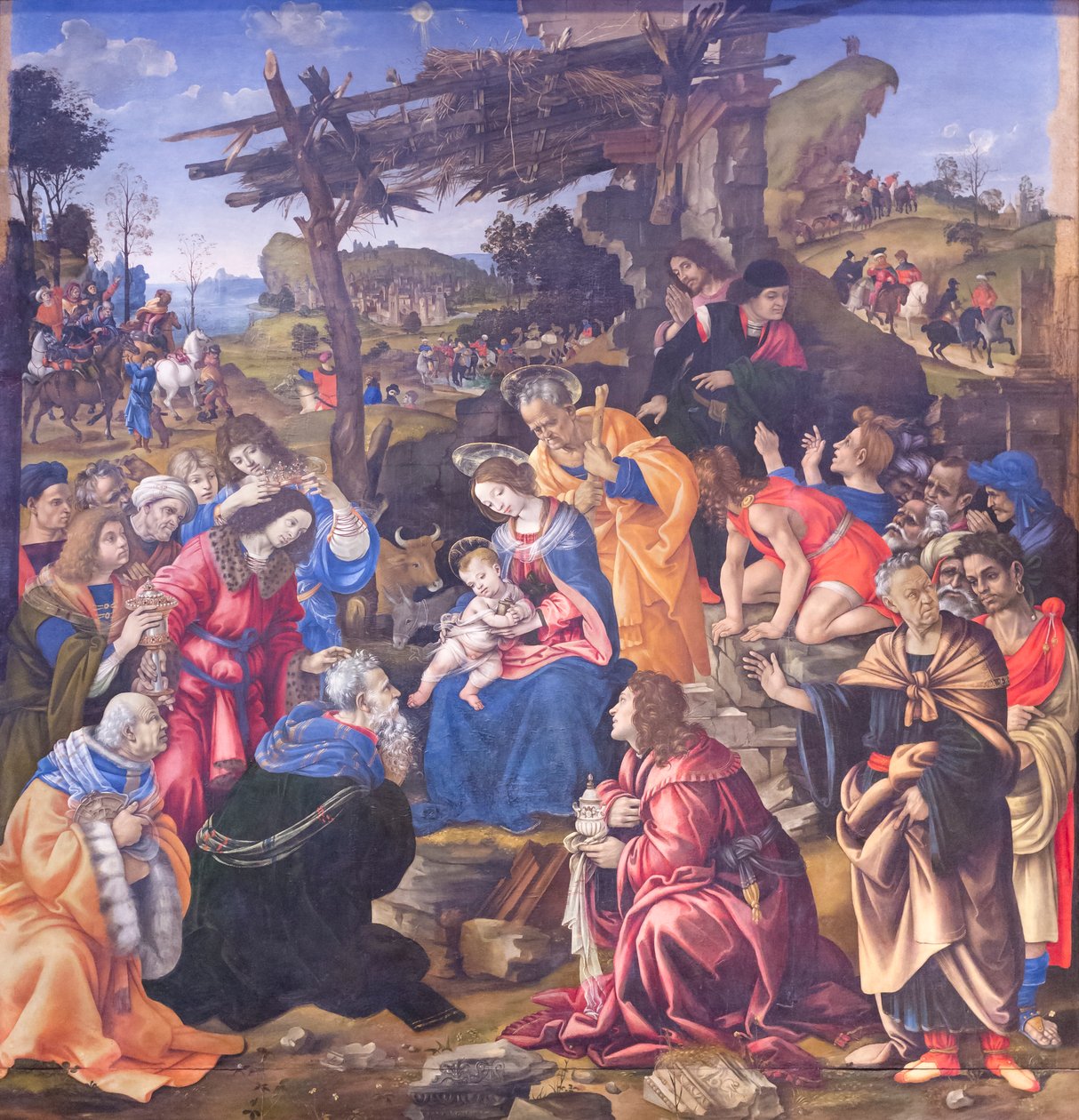 Tillbedjan av Magi av Filippino Lippi