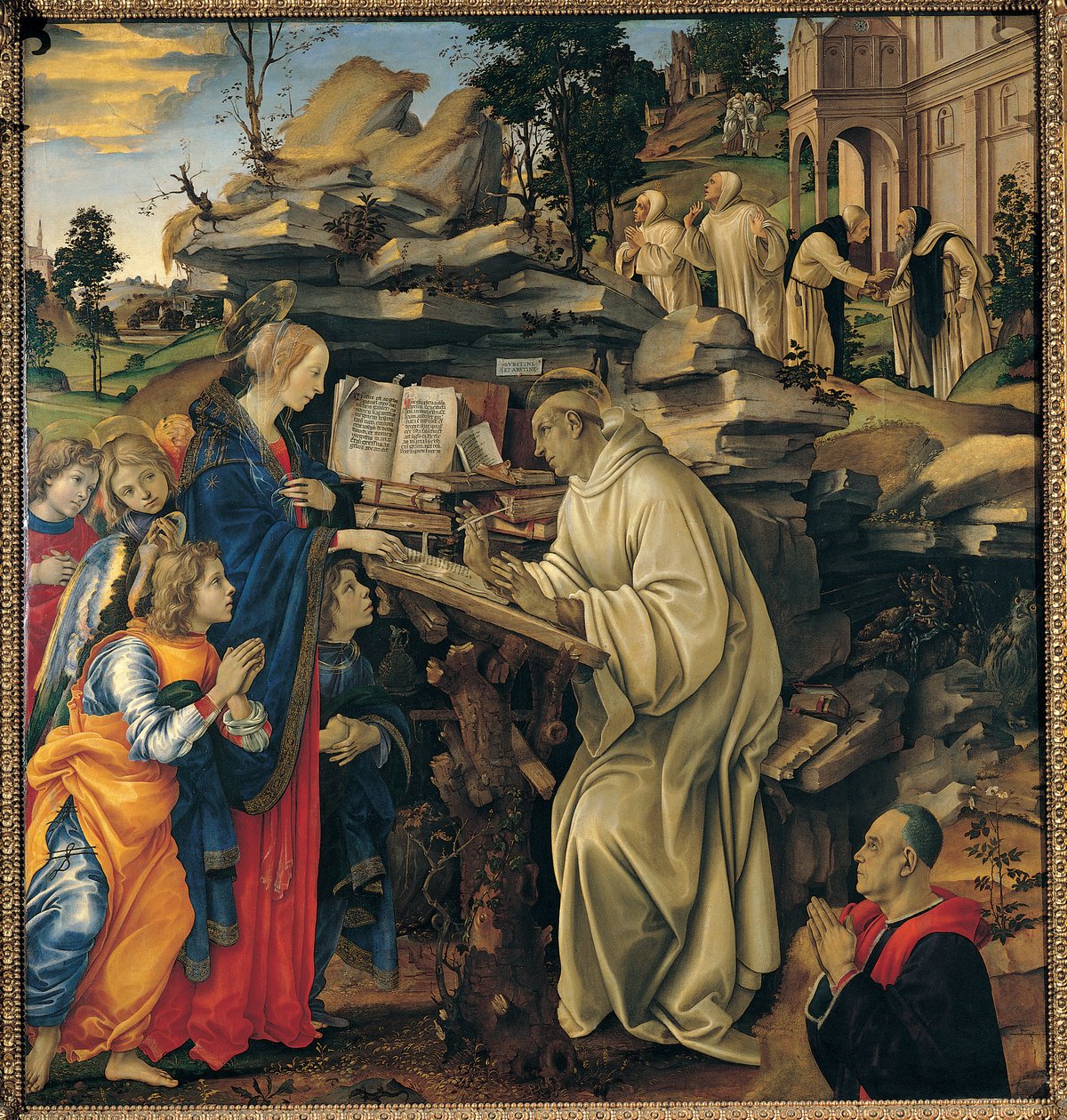 Jungfruns uppenbarelse för S:t Bernard av Filippino Lippi