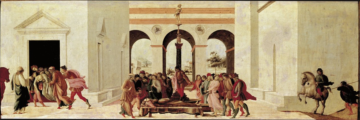 Lucreces död (Detrempe på trä av Filippino Lippi