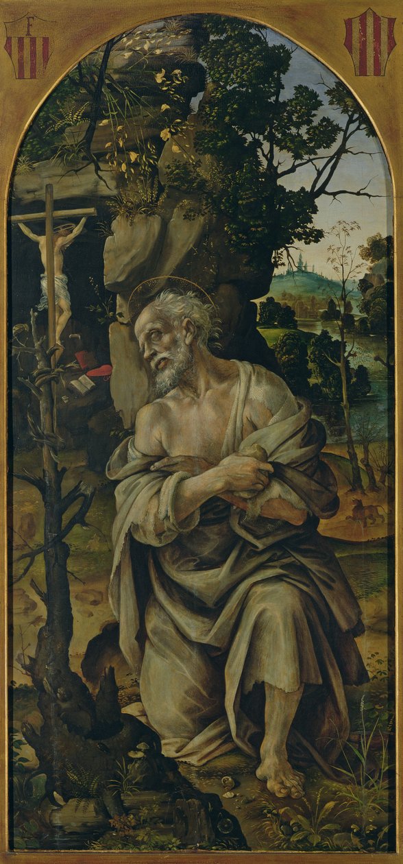 S:t Hieronymus i botgöring, ca 1480 av Filippino Lippi