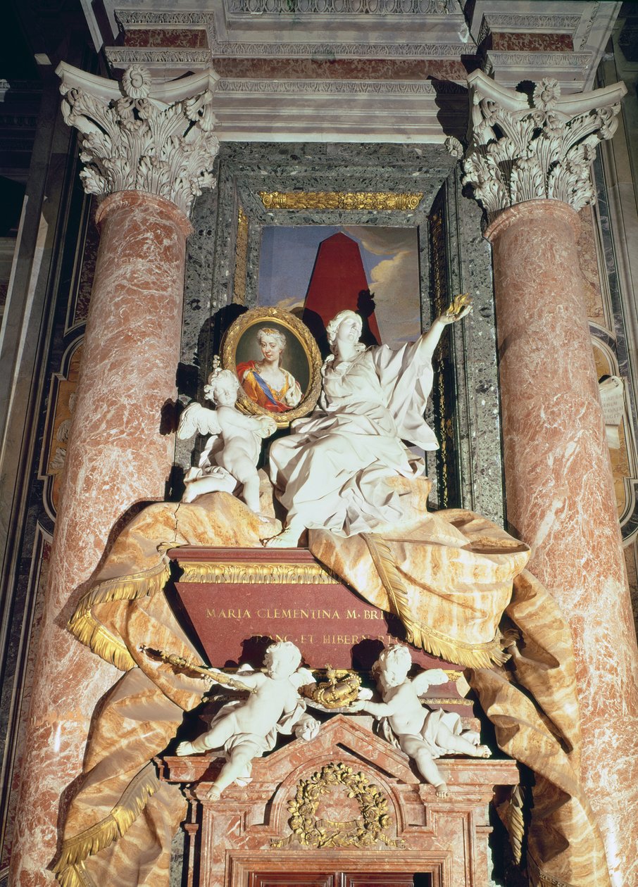 Monument till Maria Clementina Sobieska (1702-35) 1739 (marmor) av Filippo Barigioni