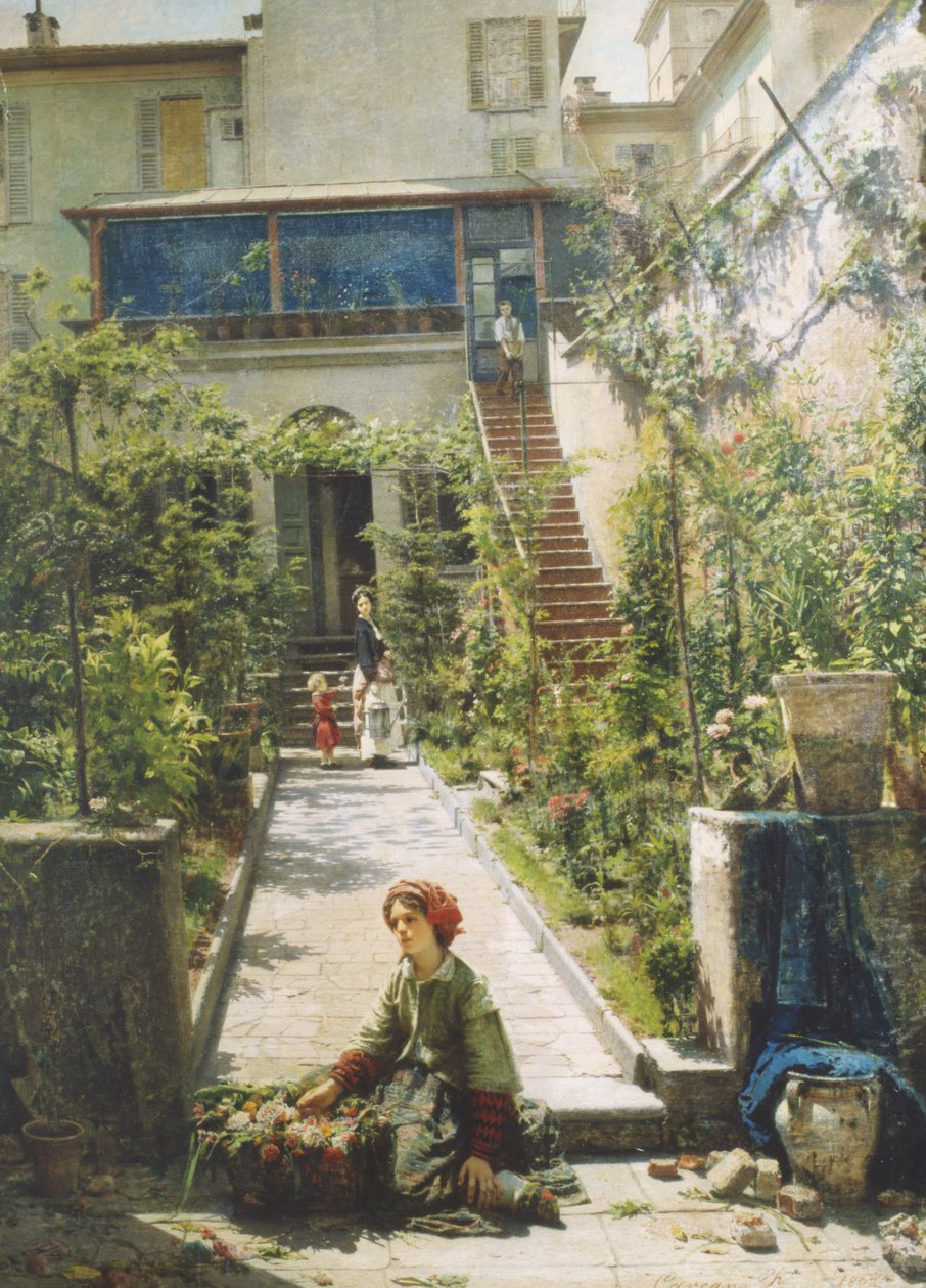 Den lilla blomsterflickan av Filippo Carcano