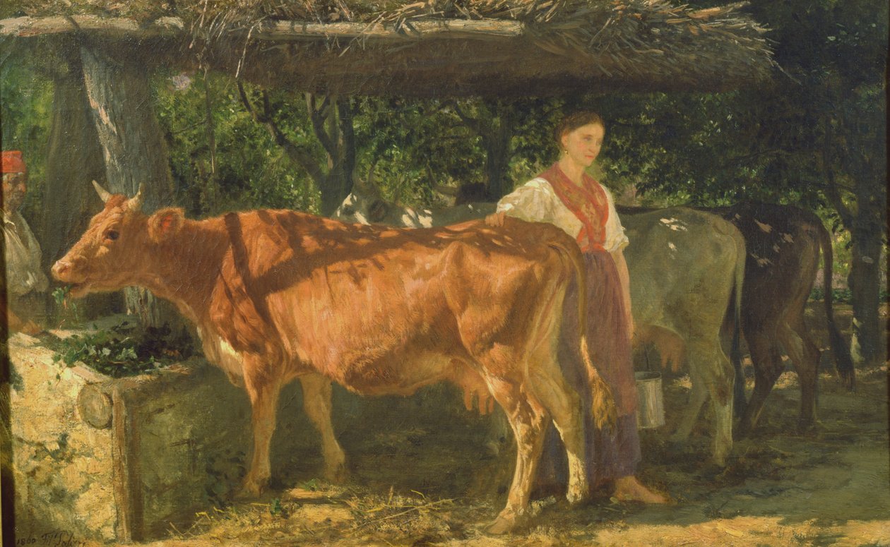 Tre kor matar, 1860 av Filippo Palizzi