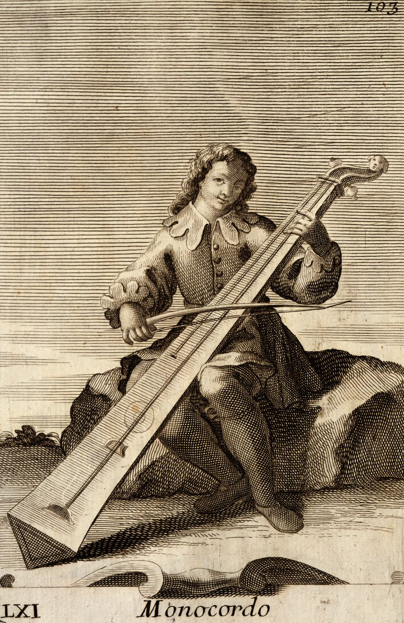 Man spelar monochord av Filippo Bonanni