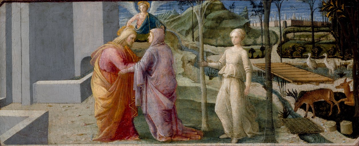 Mötet vid Gyllene porten, c1440-1445 av Filippo Lippi
