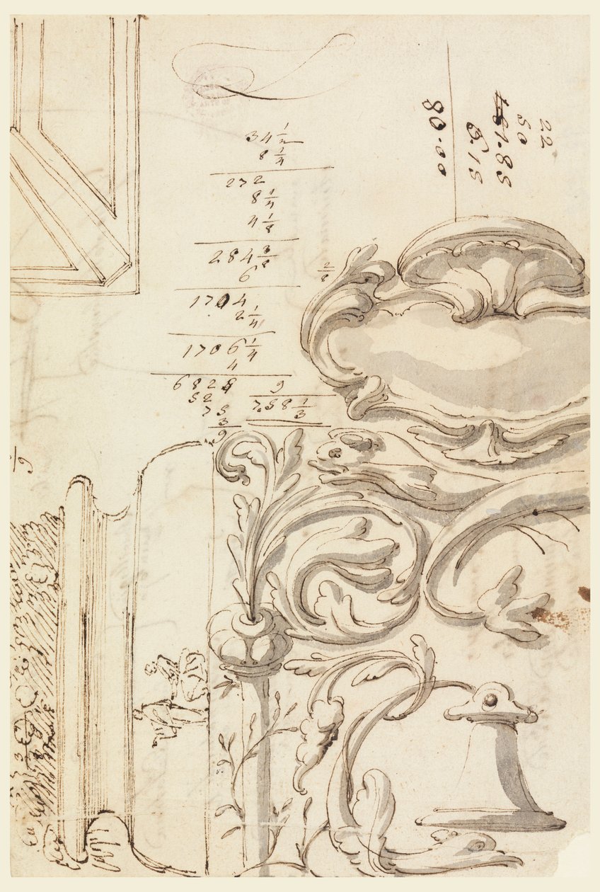 Teckning, Skisser, ca 1750 av Filippo Marchionni