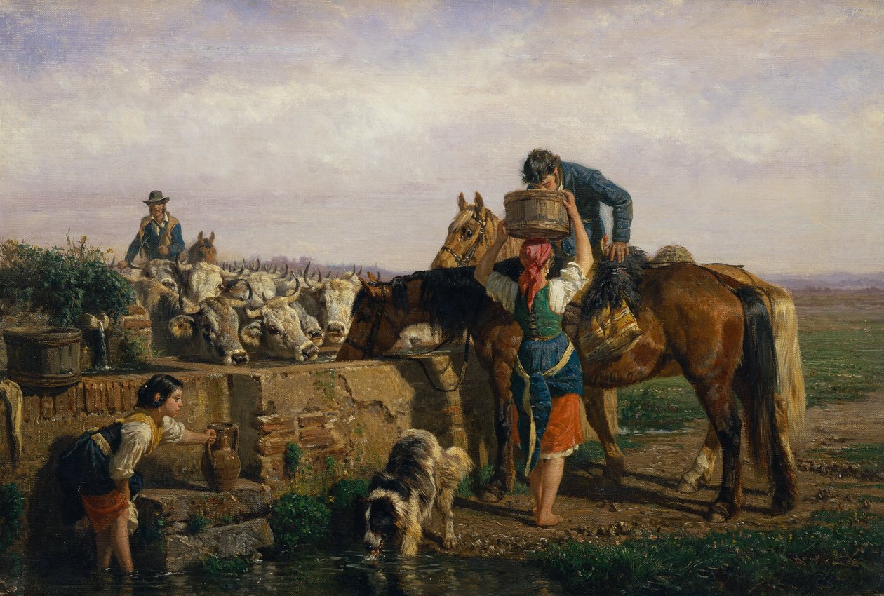 Tråget (olja på duk) av Filippo Palizzi
