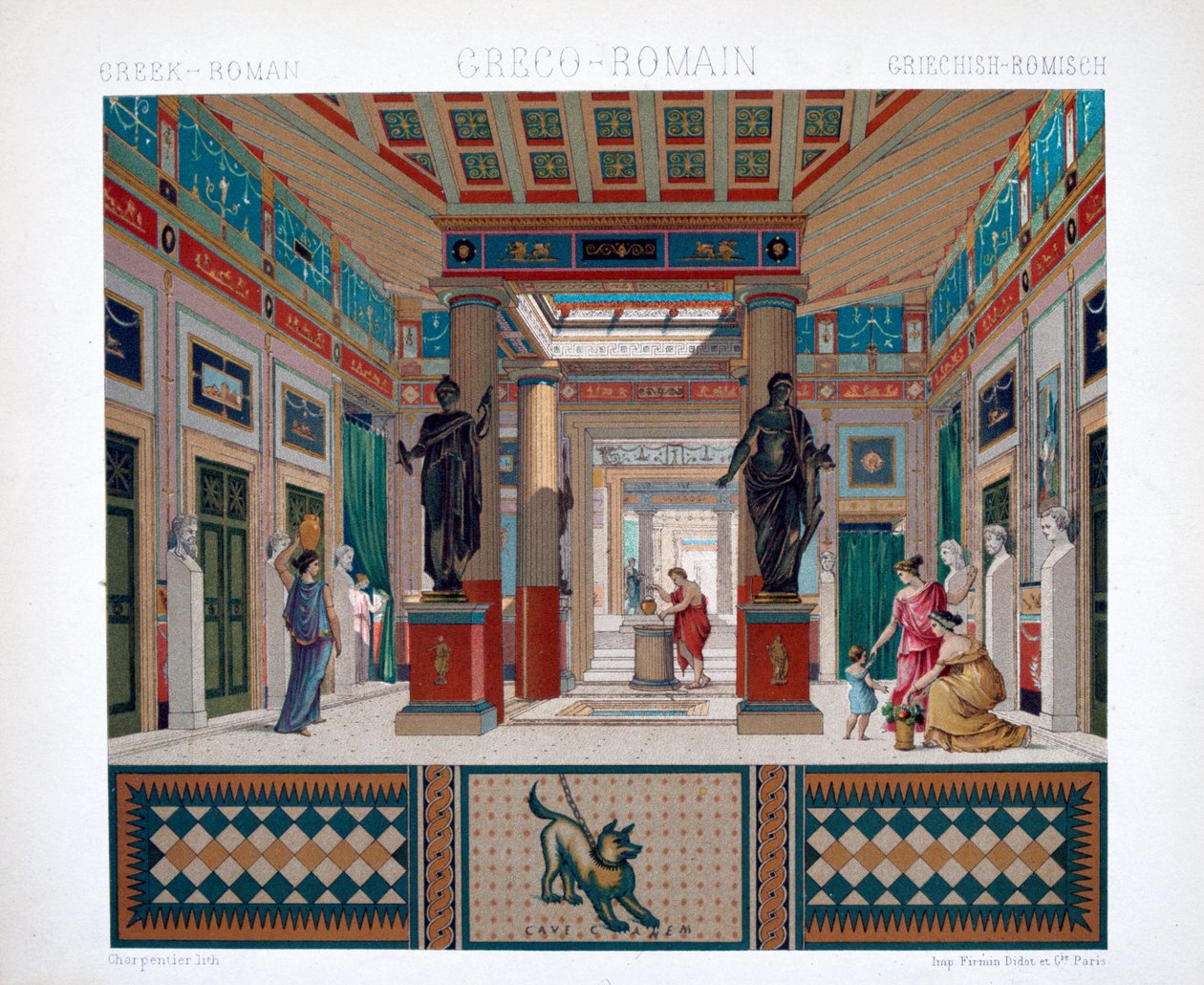Grekiskt, romerskt tempel, c1800-1835 av Firmin Didot