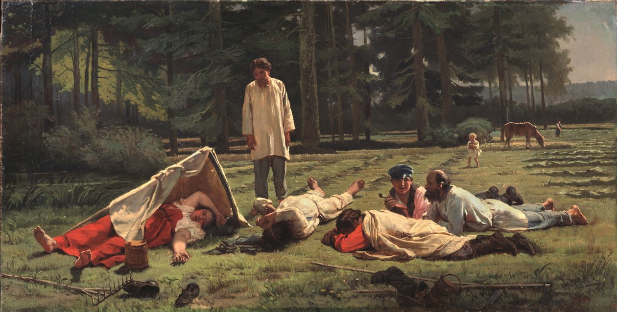 Vila vid höskörden, 1887 av Firs Sergeevich Zhuravlev