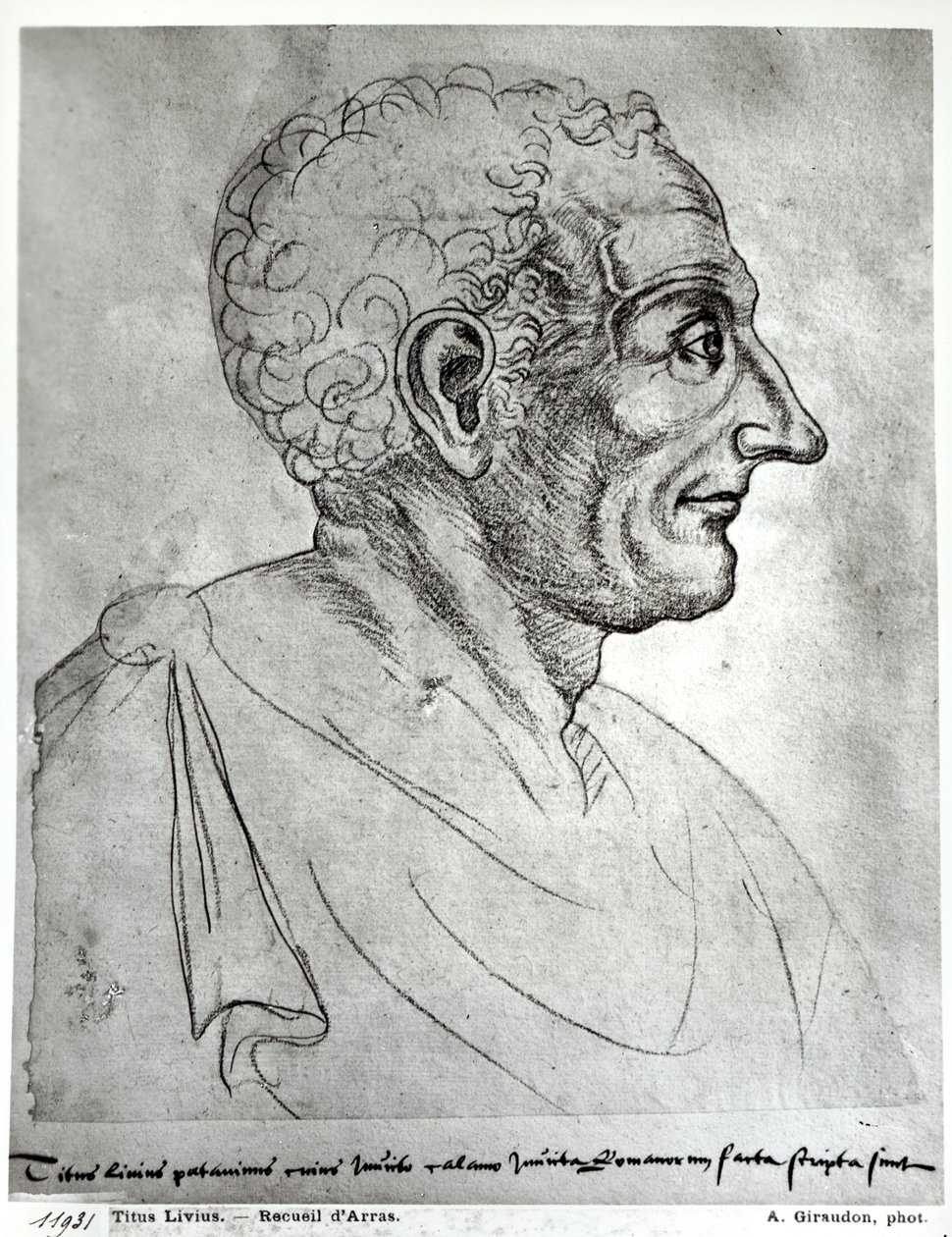 Porträtt av Titus Livius känd som Livius (59BC-17AD) (röd krita) av Flemish School