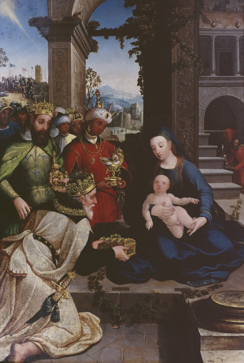 Tillbedjan av Magi, c.1500 av Flemish School